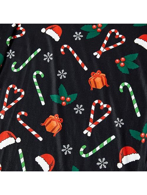 IFFEI Matching Family Pajamas Sets Christmas PJ's Sleepwear Printed Top with Plaid Bottom