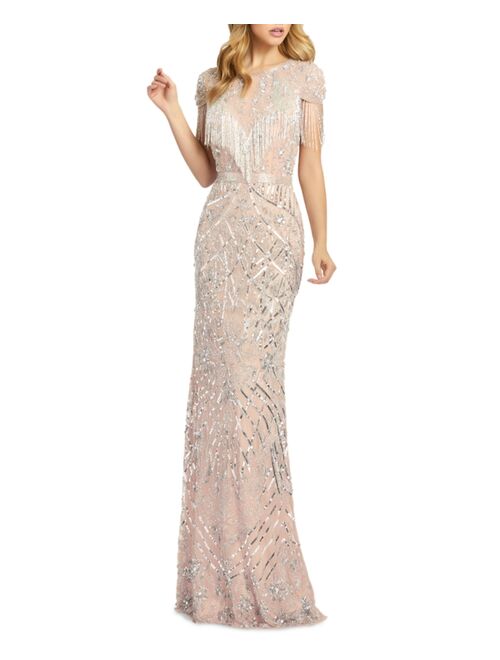 Buy MAC DUGGAL Embellished Fringed Gown online | Topofstyle