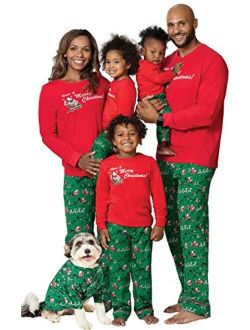 Family Christmas PJs Matching Sets, Red & Green