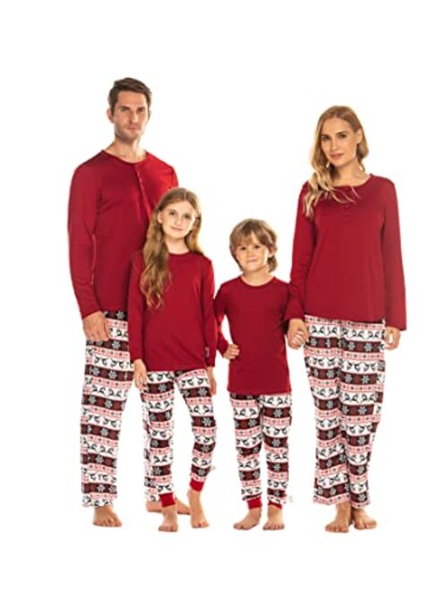 Ekouaer Matching Family Christmas Pajamas Set Boys Girls Womens Mens Sleepwear Holiday PJ Sets Halloween Pajamas