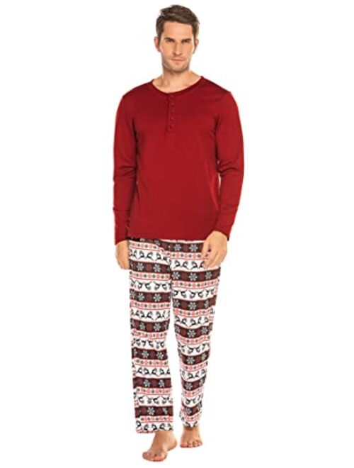 Ekouaer Matching Family Christmas Pajamas Set Boys Girls Womens Mens Sleepwear Holiday PJ Sets Halloween Pajamas