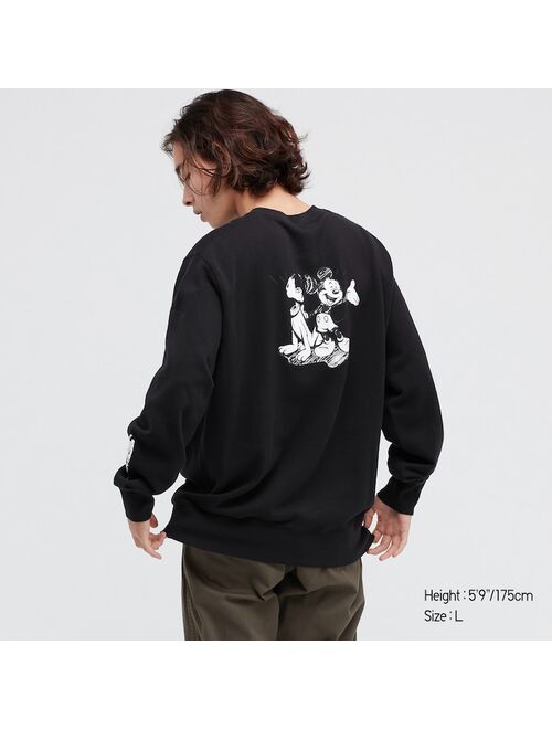 Uniqlo MONOCHROME MICKEY MOUSE ART BY JOSHUA VIDES LONG-SLEEVE SWEATSHIRT