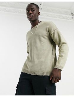 garment dyed sweater in camel