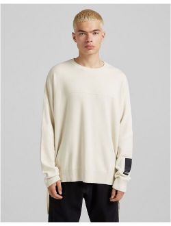 oversized sweater with zips in ecru