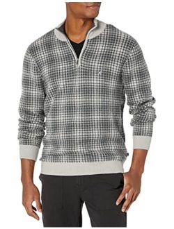 Men's Sustainably Crafted Plaid Quarter-Zip Sweater