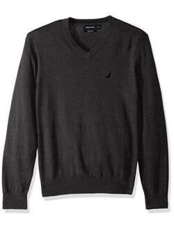 Men's Long Sleeve Solid Classic V-Neck Sweater