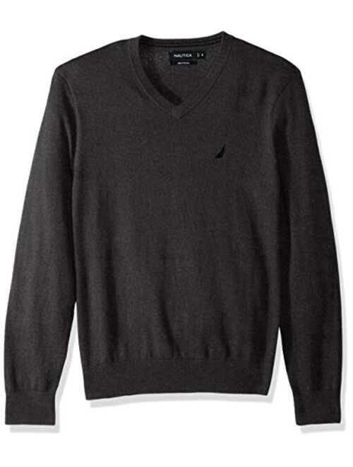 Nautica Men's Long Sleeve Solid Classic V-Neck Sweater