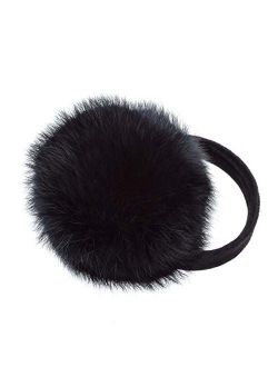 Surell Long Hair Rabbit Fur Earmuff with Velvet Band Winter Ear Warmer