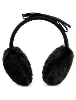 Faux Fur Bow-Trim Earmuffs