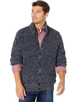 Ribbed-Button Cardigan Long Sleeve Sweater