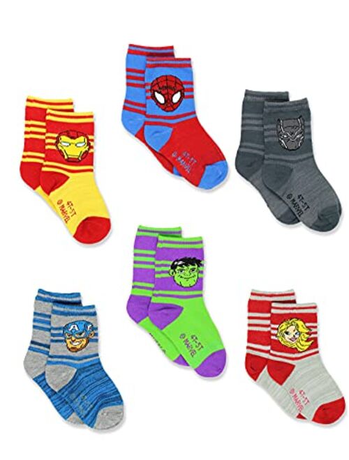 Marvel Super Hero Adventures Spider-Man Boys Toddler 6 pack Crew Socks
