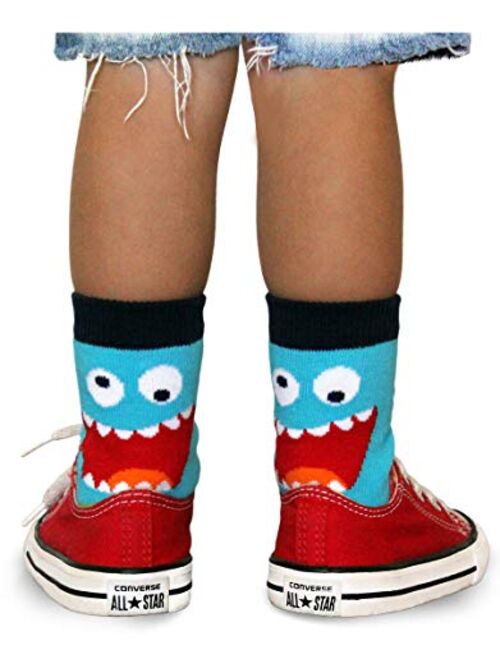 Jefferies Socks Boys' Monster Pattern Crew Socks 6 Pair Pack