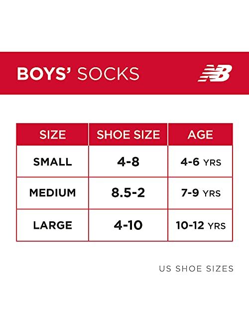 New Balance Boys’ Socks - Performance Cushioned Quarter Socks (8 Pack)