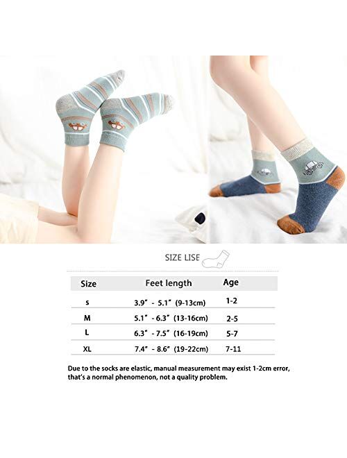 Zumou Toddler Kids Little Boys Fashion Cotton Crew Socks 10 Pack