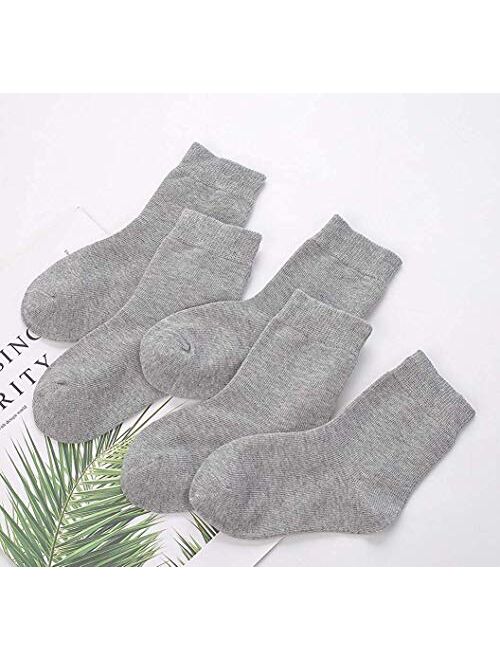 CHUNG Toddler Boys Girls 10/12 Pairs Athletic Cotton Basic Crew Socks Autumn School Uniform Casual Sports