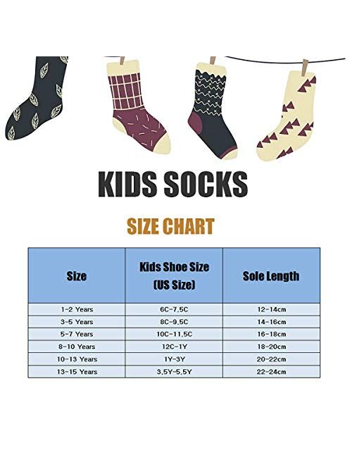 HowJoJo Boys Cotton Crew Socks Kids Seamless Toe Socks Colorful Athletic Quarter Socks