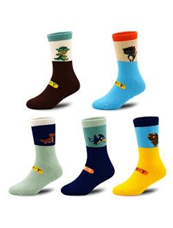 SINOLY Thick Cotton Socks Kids Winter Warm Socks 5 Pack For Boys And Girls