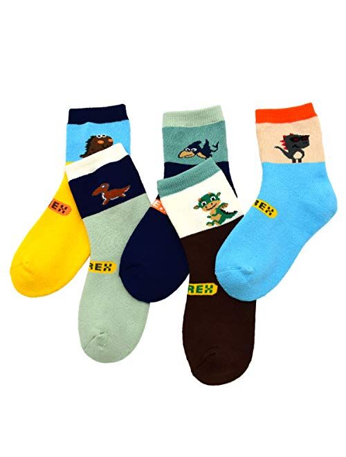 SINOLY Thick Cotton Socks Kids Winter Warm Socks 5 Pack For Boys And Girls