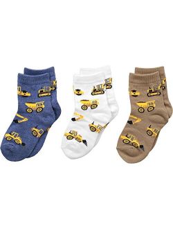 Jefferies Socks Mens Construction Triple Treat 3-Pack (Infant/Toddler/Little Kid)