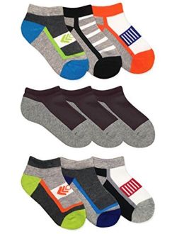 Jefferies Socks Boys Sport Pattern Low Cut Athletic School Socks 9 Pair Pack