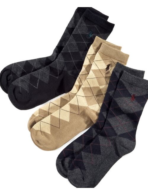 Polo Ralph Lauren 3-Pk. Argyle Socks, Little Boys & Big Boys