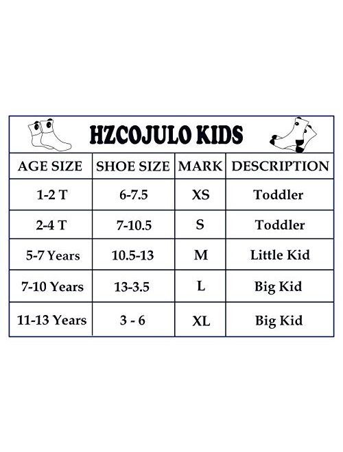 Hzcojulo Kids Toddler Unisex Soft Cotton Ankle Crew Socks for Boys Girls Size Age 1-15 Year -10 Pairs