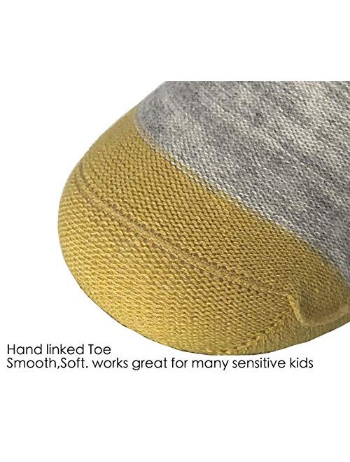 Hzcojulo Kids Toddler Unisex Soft Cotton Ankle Crew Socks for Boys Girls Size Age 1-15 Year -10 Pairs