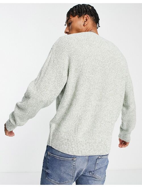 New Look relaxed knitted sweater in light green