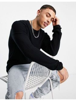 Essentials ribbed sweater in black
