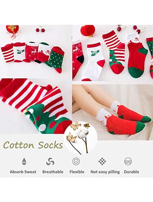 LITOON Christmas Socks Children Socks Christmas Gift Kid Socks for Kid Boy Girl 5 Pairs