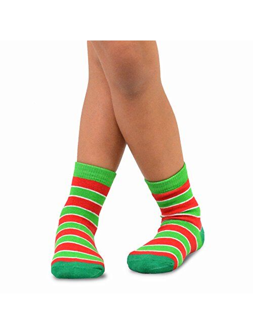 TeeHee Socks Christmas Holiday Little Kids Fun Crew Socks Multi Pair Pack