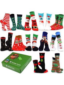TeeHee Christmas 12-Pack Cotton Socks, Great Value Gift Box for Kids