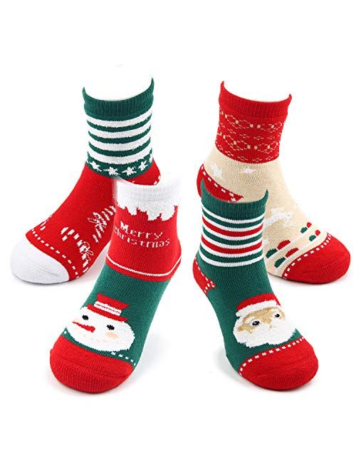 Moon Tree Boys Girls Thick Cotton Socks Christmas Socks Kids Warm Socks Winter Thermal Crew Socks