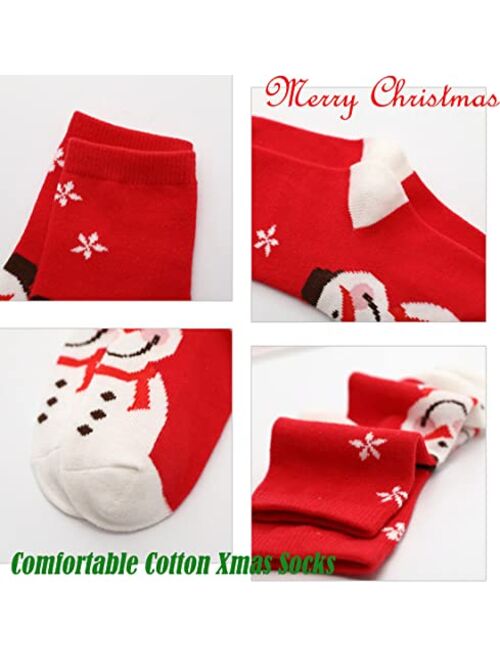YXBQueen Children Christmas Socks Cute Kids Socks Cozy Socks 5 Cartoon Socks for Boys Girls