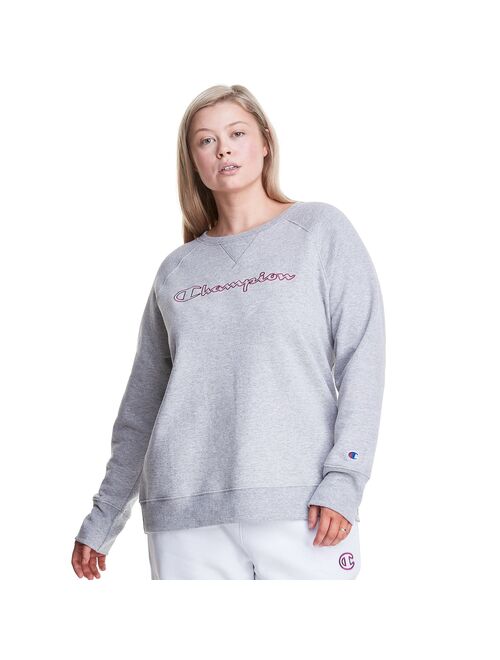 Plus Size Champion® Powerblend Embroidered Crewneck Sweatshirt
