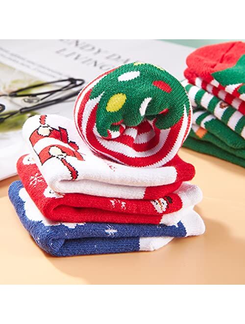 Wanlorraiy 6 Pairs Toddler Boys Girls Warm Christmas Socks Winter Children Kids Girls Boys Christmas Holiday Ankle Socks