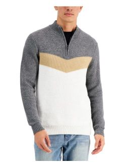 Men's Chevron Quarter-Zip Sweater, Created for Macy's