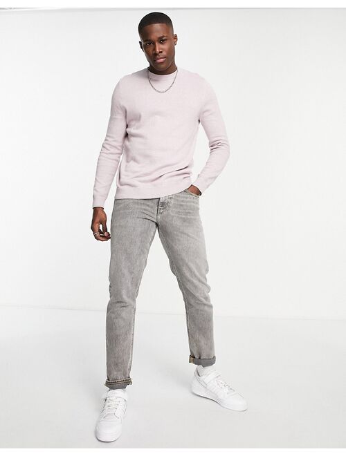 Topman knitted crew neck sweater in mauve