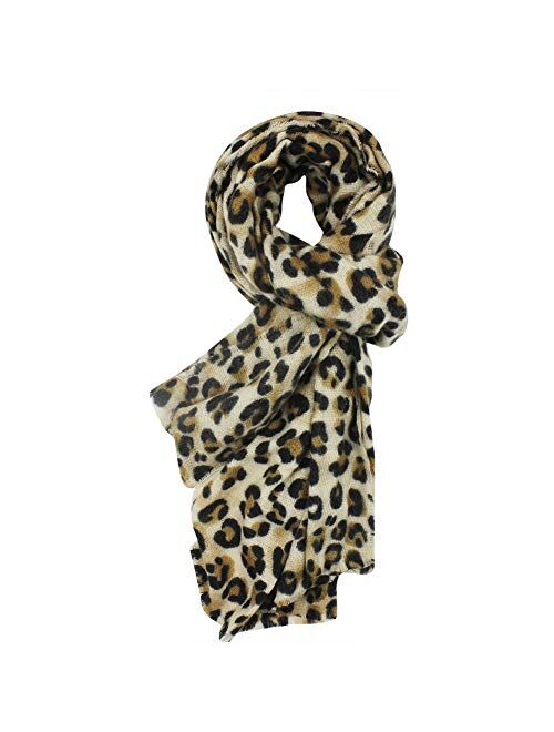 ZGMYC Women Cashmere Leopard Print Winter Scarf Pashmina Blanket Oversized Warm Wrap Shawl Headscarf