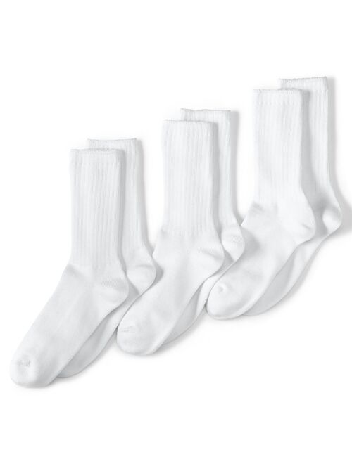 Men's Lands' End Seamless Toe Cotton 3-Pack Crew Socks