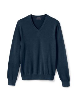 Classic-Fit Fine-Gauge Supima Cotton V-neck Sweater