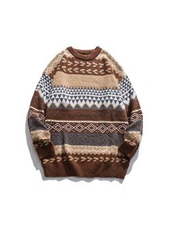 TANMKA Autumn Winter Vintage Striped Sweater Men Clothes Pullover Men Sweater Jumper Men's Sweater Knit