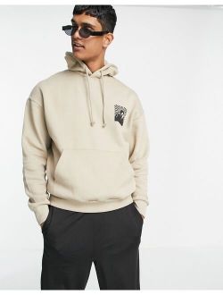 Originals oversized sweatshirt with mountain back print in beige