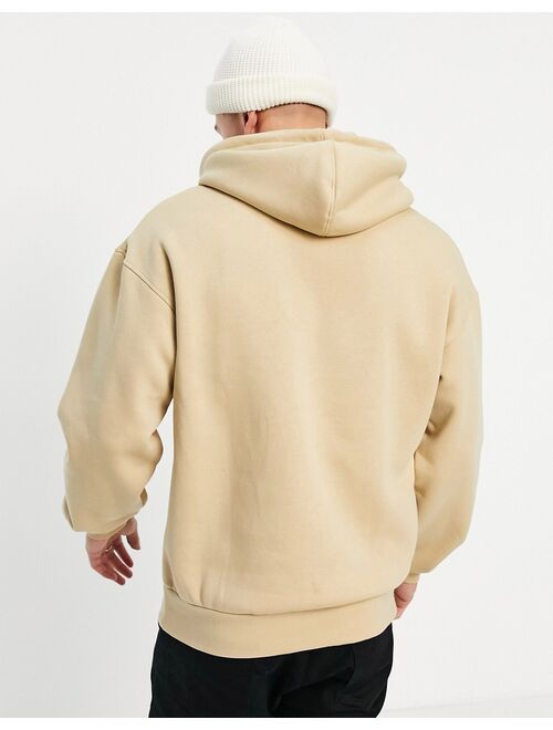 Jack & Jones Originals oversize hoodie with small chest print in beige