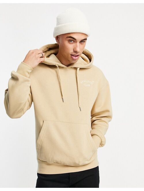 Jack & Jones Originals oversize hoodie with small chest print in beige
