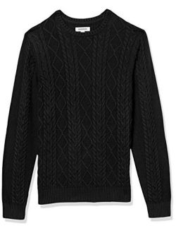 Amazon Brand -   Men's Supersoft Long-Sleeve Cable Knit Crewneck Sweater