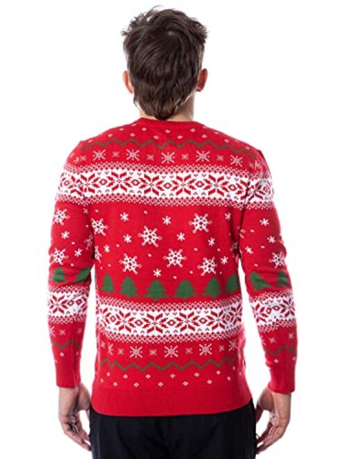 Bioworld Nickelodeon Spongebob Squarepants Men's Snowflake Catching Ugly Christmas Sweater Holiday Knit Pullover