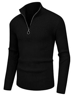 Sailwind Sailwind Men's Soft Sweaters Quarter Zip Pullover Classic Ribbed Turtleneck Sweater for Men