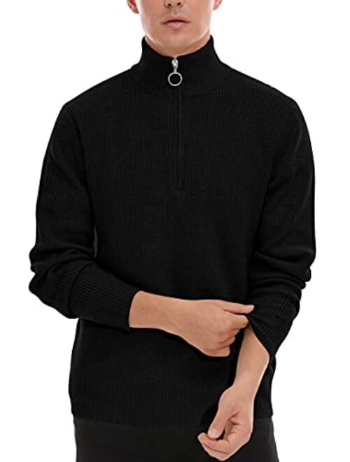 Sailwind Sailwind Men's Soft Sweaters Quarter Zip Pullover Classic Ribbed Turtleneck Sweater for Men