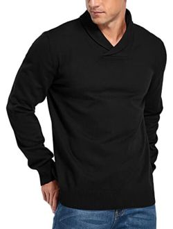 NITAGUT Men's Casual Slim Fit Long Sleeve Shawl Collar Pullover Sweater